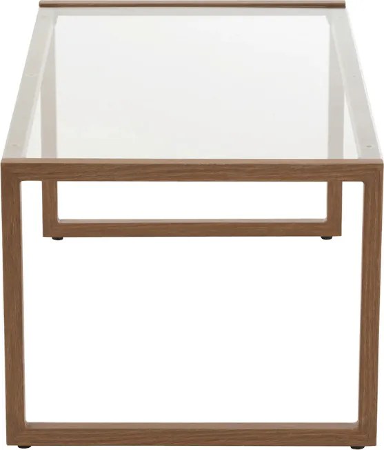 Masuta de cafea NATURELE cu blat de sticla 90x50 cm, maro inchis