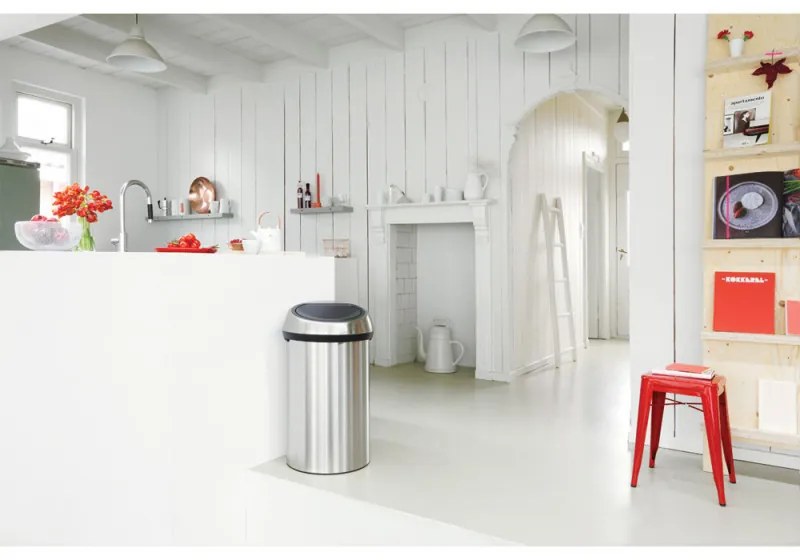 Cos de gunoi Brabantia Touch Bin 647255, 60 L, Deschidere lina si silentioasa, Rezistent la amprente, Ino /mat