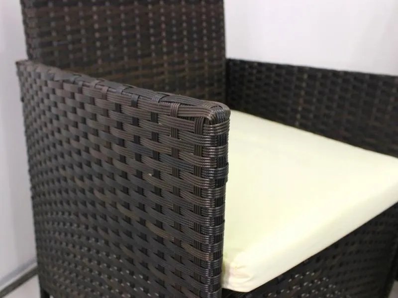 ShopJK MOBILIER DE GRĂDINĂ RATAN PATRU, MARO, PERNELE CREME