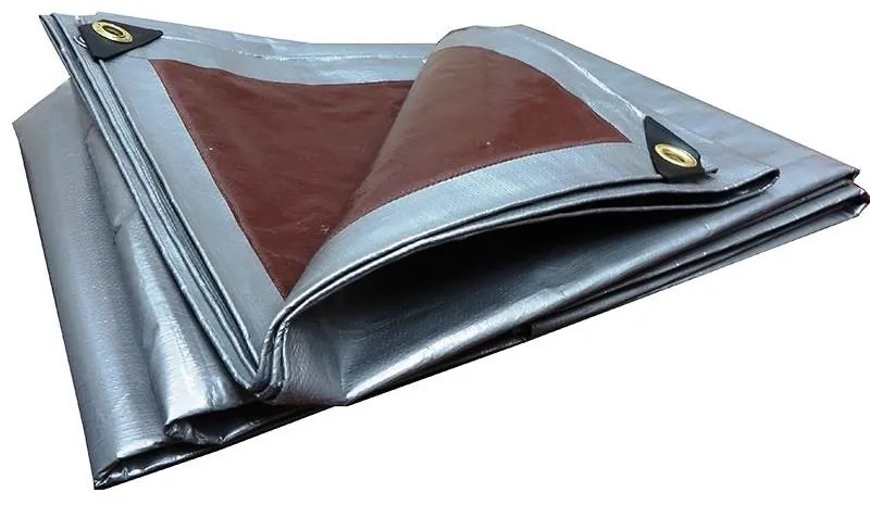 Prelată rezistentă la îngheţ, maro-argintie 4m x 6m