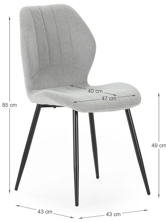 Scaune de dining gri-deschis 4 buc. Milu – Marckeric