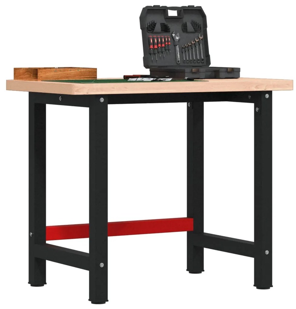 vidaXL Banc de lucru 100x60x83 cm lemn masiv fag, dreptunghiular