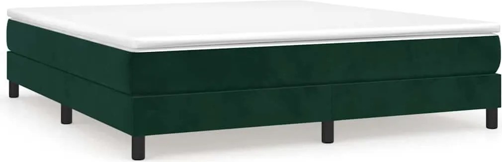 vidaXL Pat box spring cu saltea, verde închis, 180x200 cm, catifea