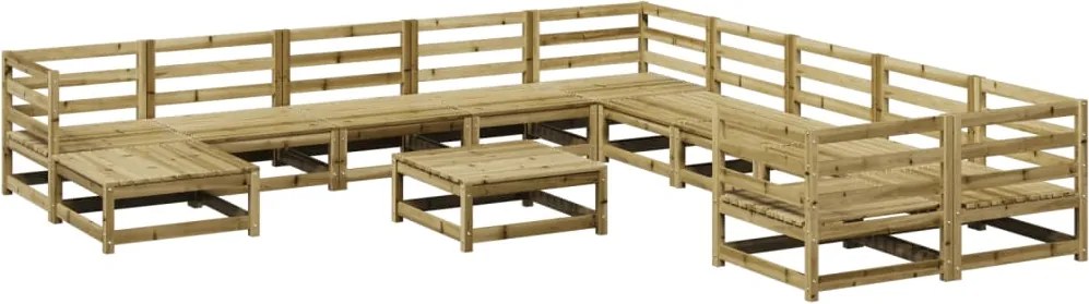 vidaXL Set canapea de grădină, 12 piese, lemn de pin tratat