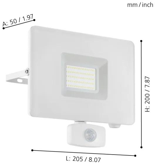 Eglo 33159 - LED proiector cu senzor FAEDO 3 LED/50W/230V