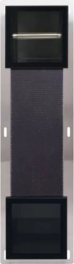Raft incastrat cu suport hartie igienica Balneo Wall-Box negru periat
