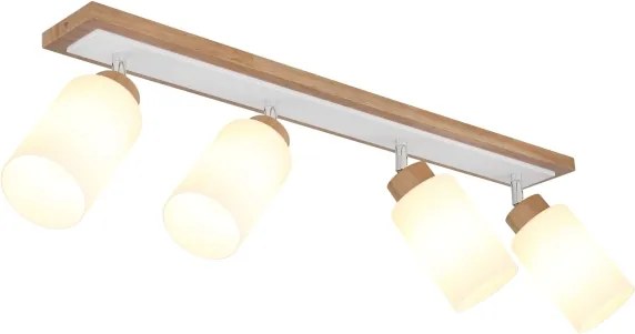 Globo 15977-4 - Spoturi ROWENA 4xE27/60W/230V stejar/alb
