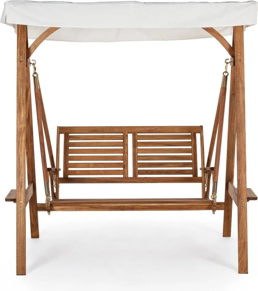 Balansoar de grădină în culoare naturală din lemn masiv Noemi – Bizzotto