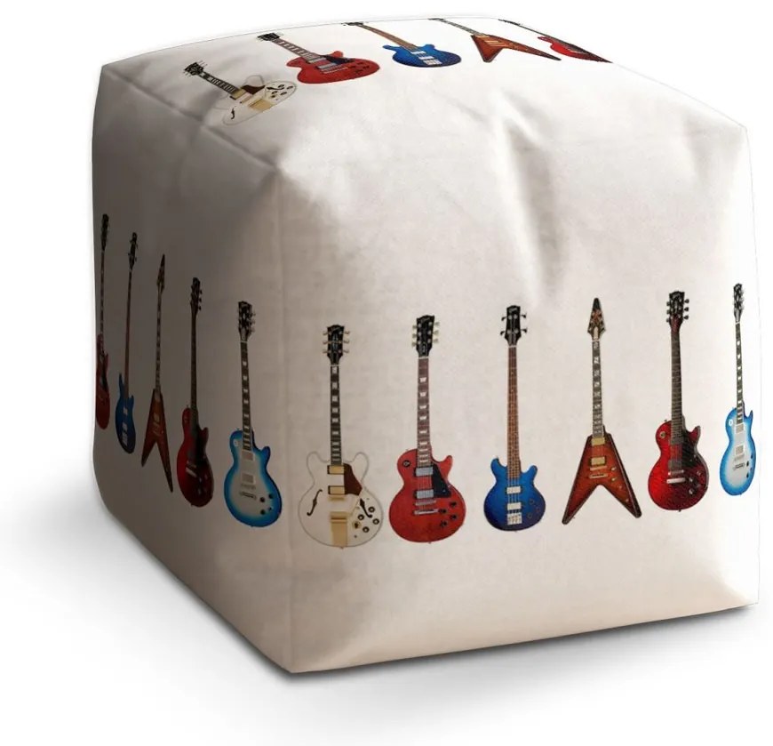 Taburet Cube chitare 2, alb