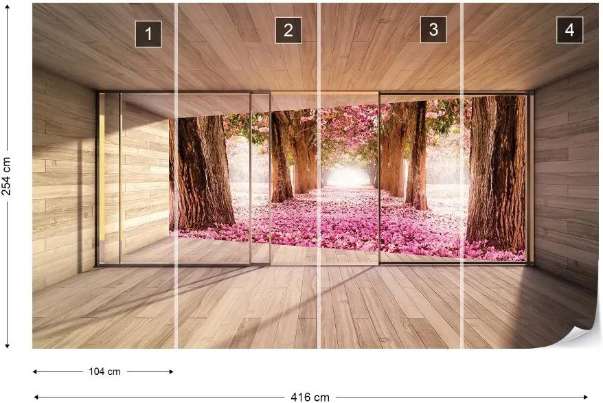 Fototapet GLIX - Forest Blossom 3D + adeziv GRATUIT Tapet nețesute - 416x254 cm