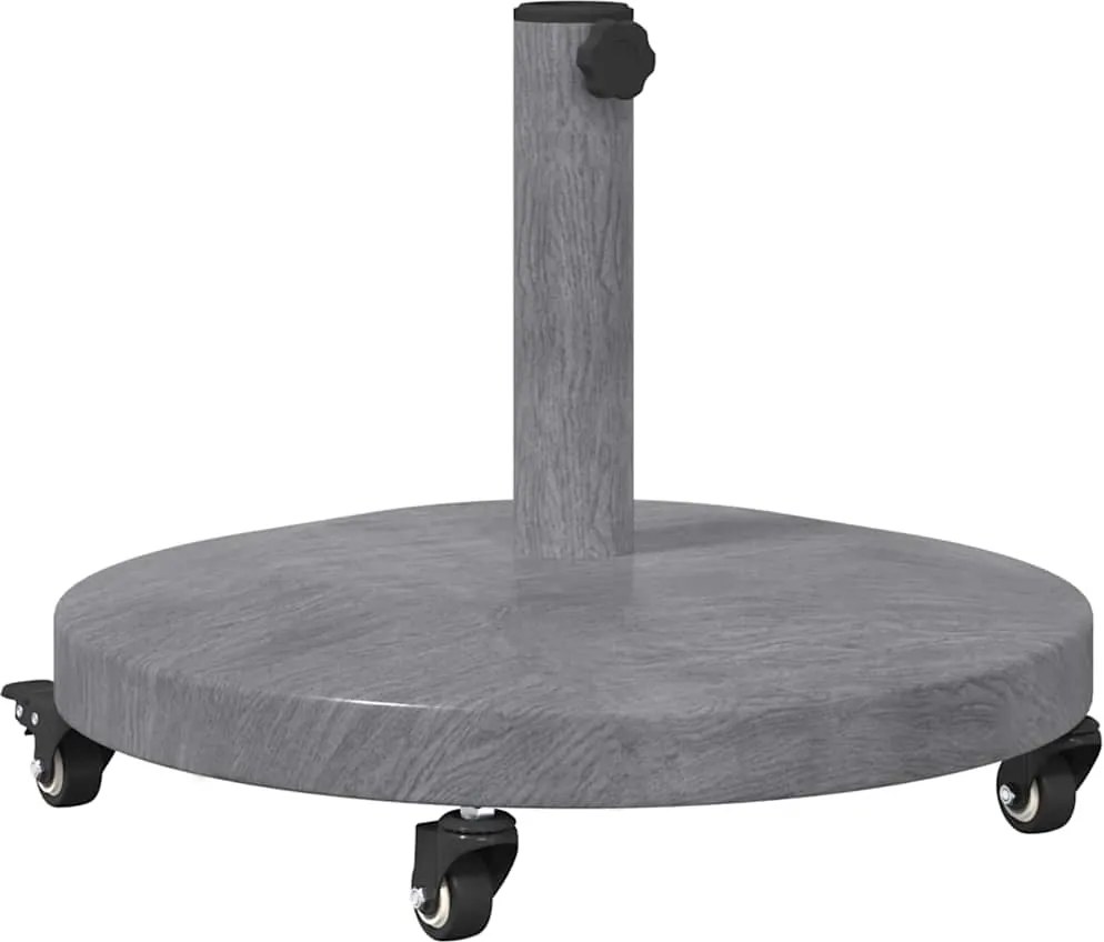 vidaXL Bază pentru umbrelă Aspect de lemn gri închis 48 x 48 x 32 cm