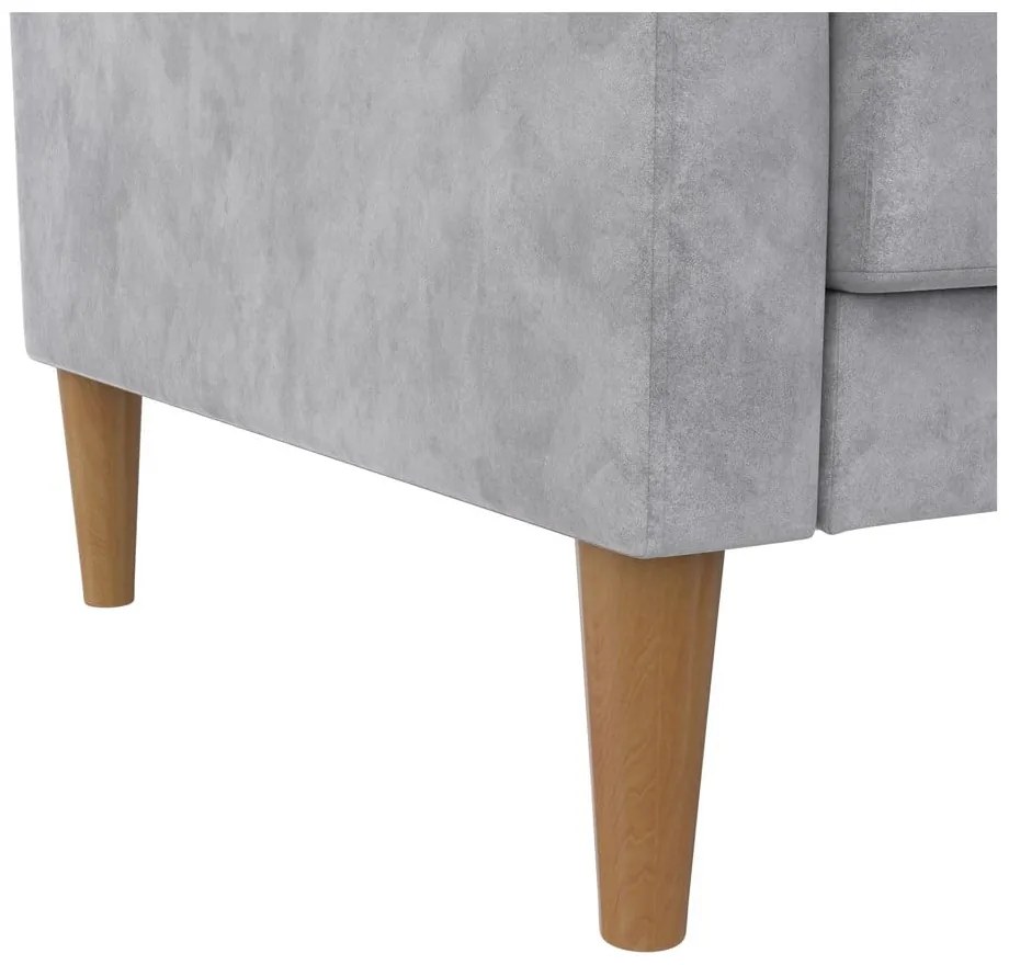 Canapea gri deschis extensibilă cu tapițerie din catifea 207 cm Lilly – Støraa