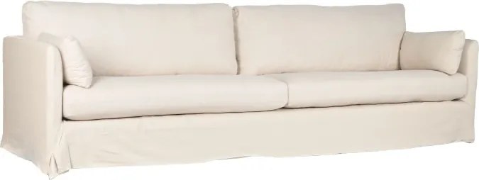 Canapea 4 locuri din in și bumbac bej, cu perne decorative incluse, „Canvas"