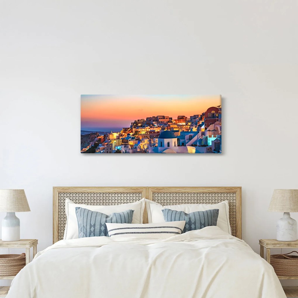 Tablou - Santorini în amurg (120x50 cm)
