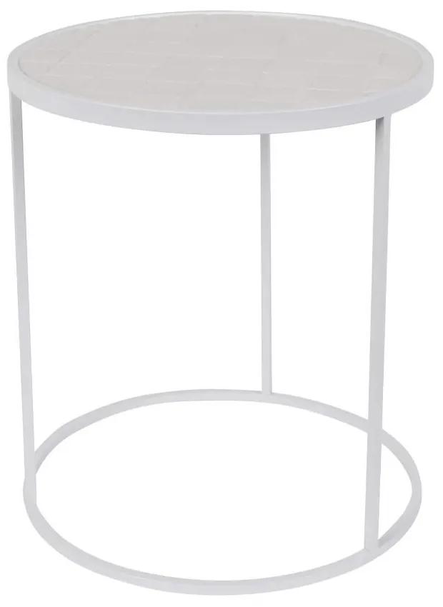 Masuta de cafea rotunda din ceramica alba Side Table Glazed White | ZUIVER