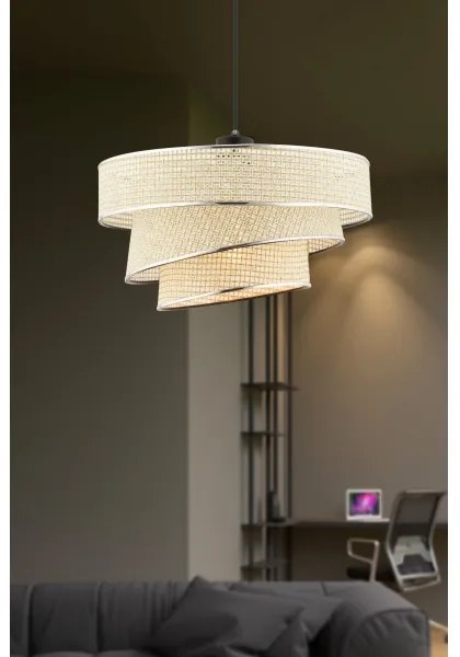 Candelabru suspendat pe cablu COUPER 1xE27/60W/230V crem/crom lucios