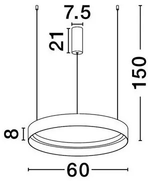 Lustra circulara aluminiu negru/auriu LED CCT LUMIA 60cm