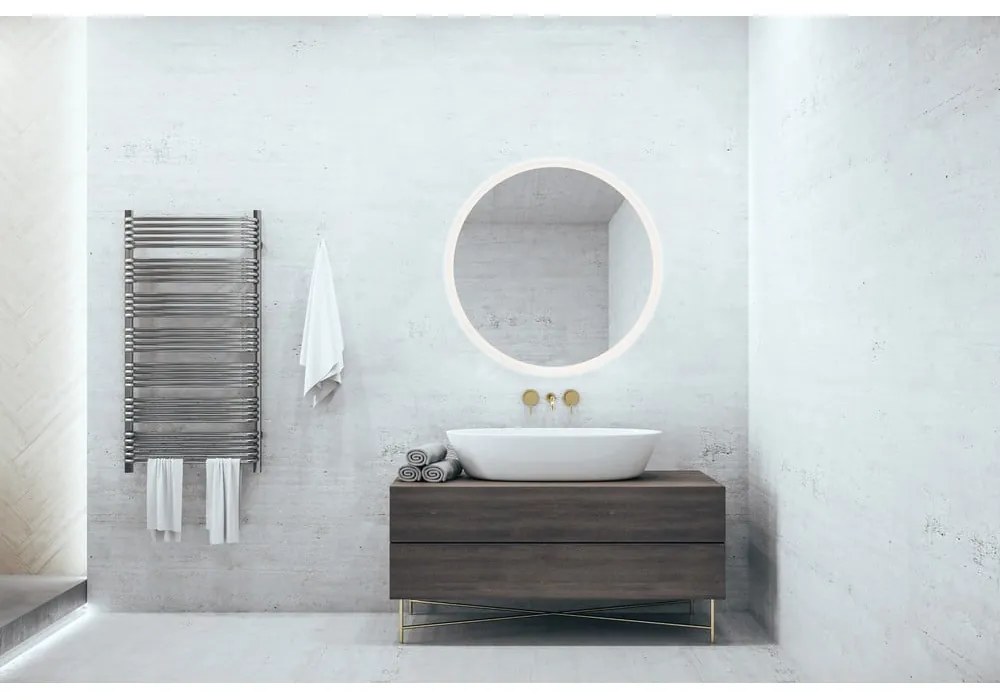 Oglindă de perete cu led ø 60 cm Aurora – Mirrors and More