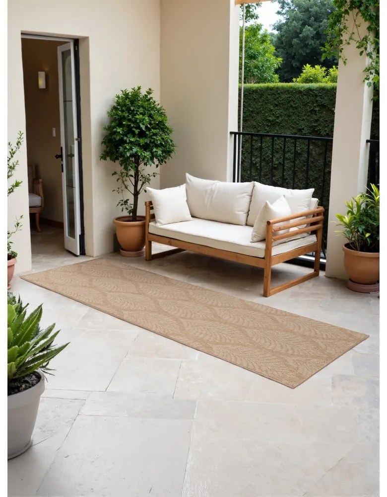 Covor tip traversă pentru interior și exterior bej/fildeș 80x250 cm Duet Liora – NORTHRUGS