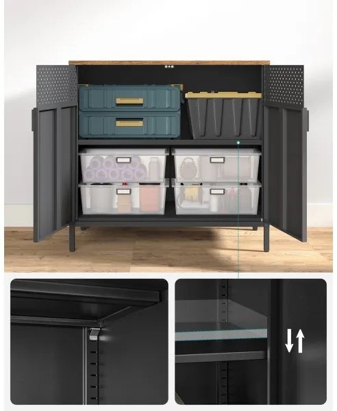 Comodă FIRA negru/maro