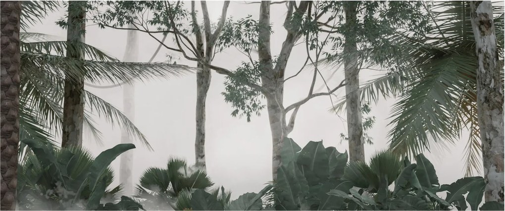 Tablou - Jungla în ceața dimineții (120x50 cm)