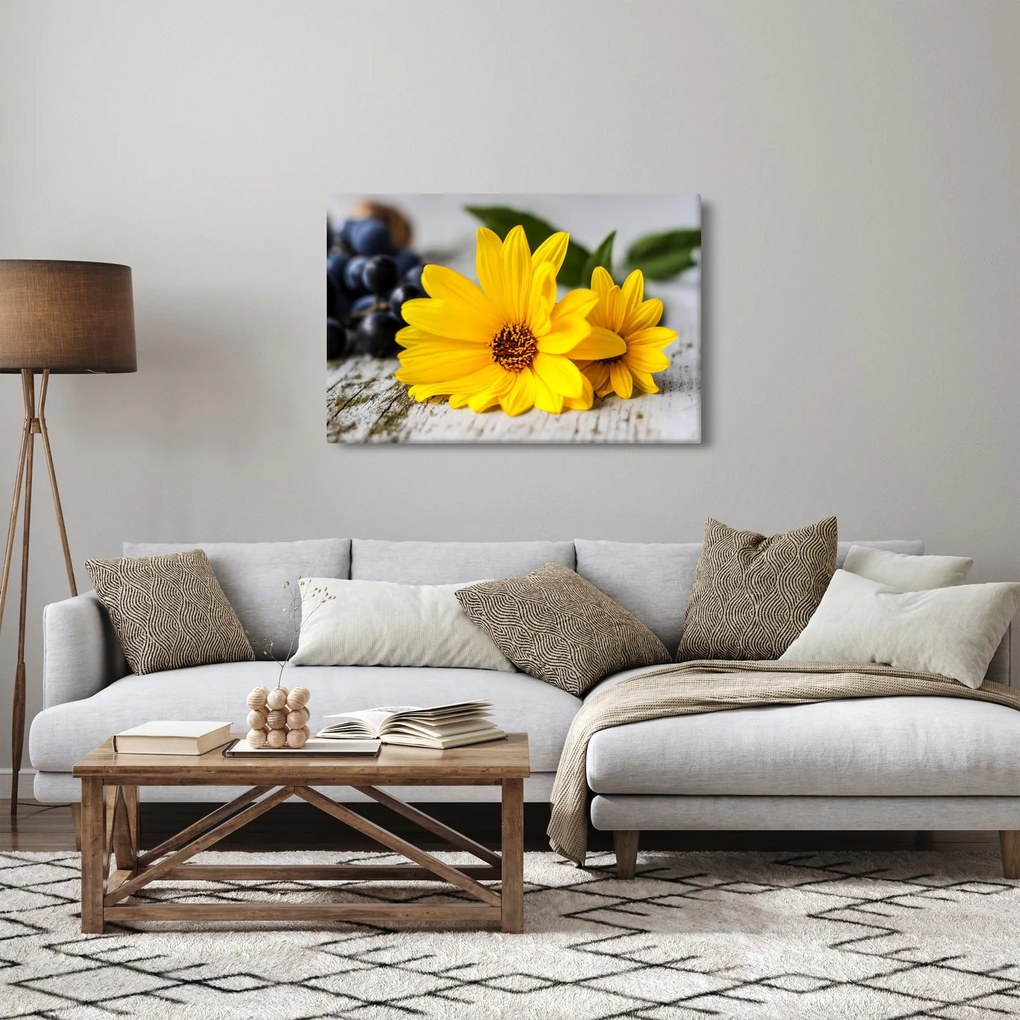 Tablou cu floare galbenă (90x60 cm)