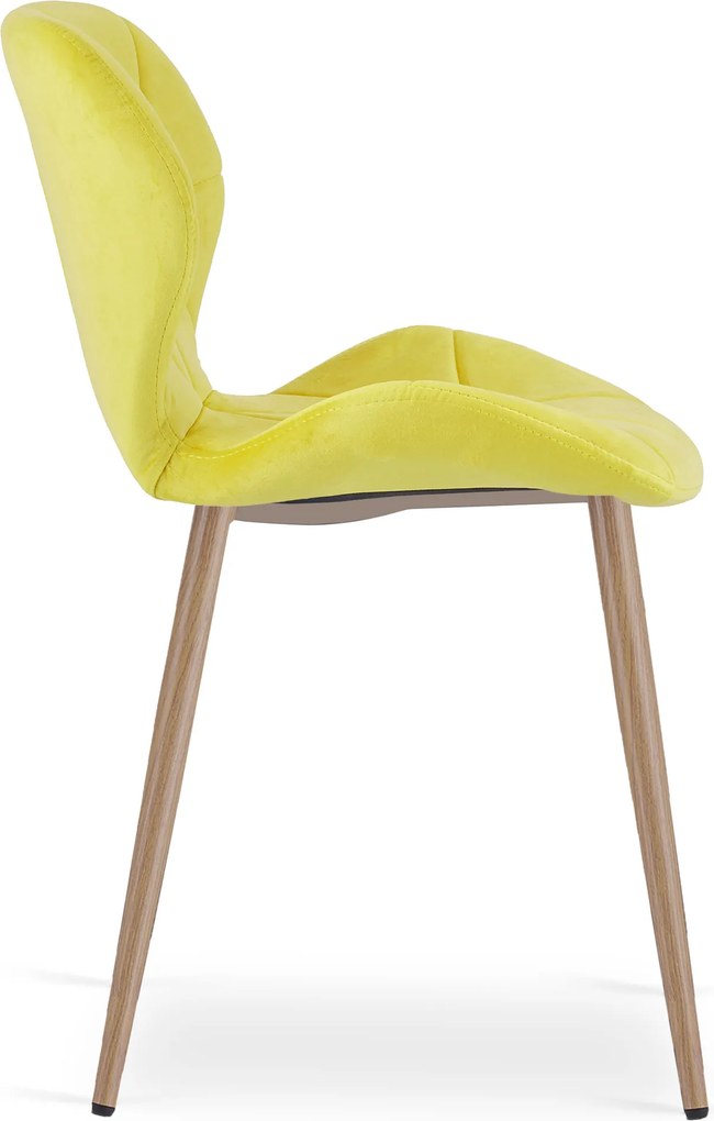 Scaun de bucatarie MANGO VELVET, galben