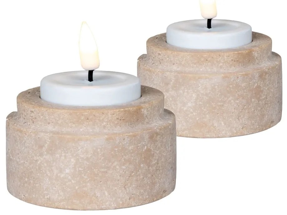 Sfeșnice pentru lumânări pastilă 2 buc. din piatră – House Nordic