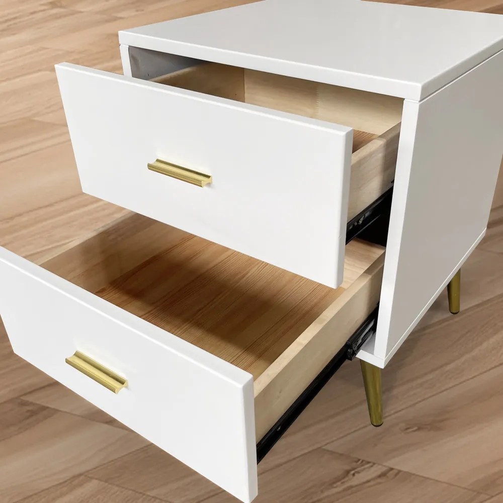 Șifonier în stil modern pentru dormitor, culoare albă - Model DEPRIMO 20505 | Noptiere elegante și funcționale by Deprimo