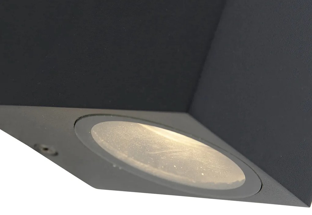 Set de 3 Aplice Smart de Perete Negre IP44 Incl. Zigbee GU10 - Baleno