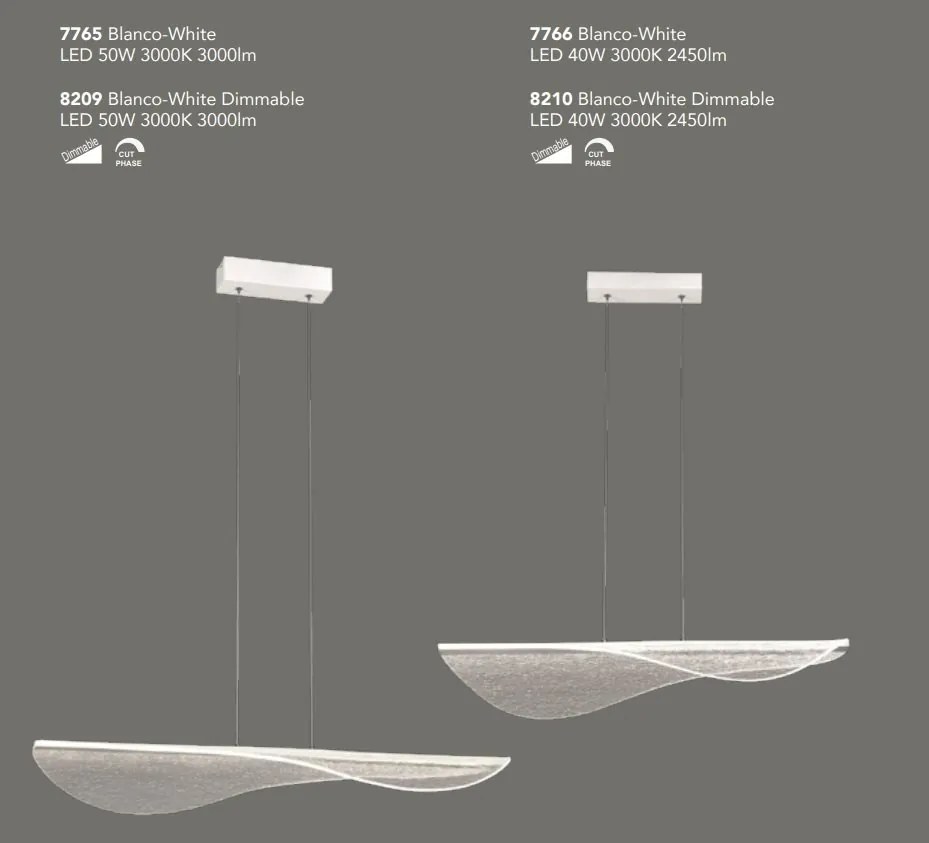 Lustra suspendata LED dimabil design deosebit Bianca