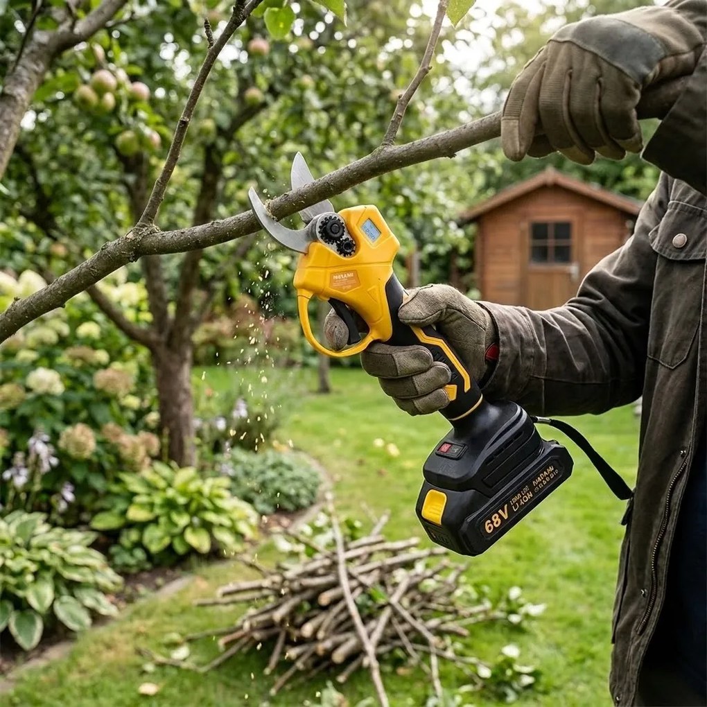 Foarfecă de grădină cu acumulator HAYAMI HA-1040 + cutie + 2 baterii
