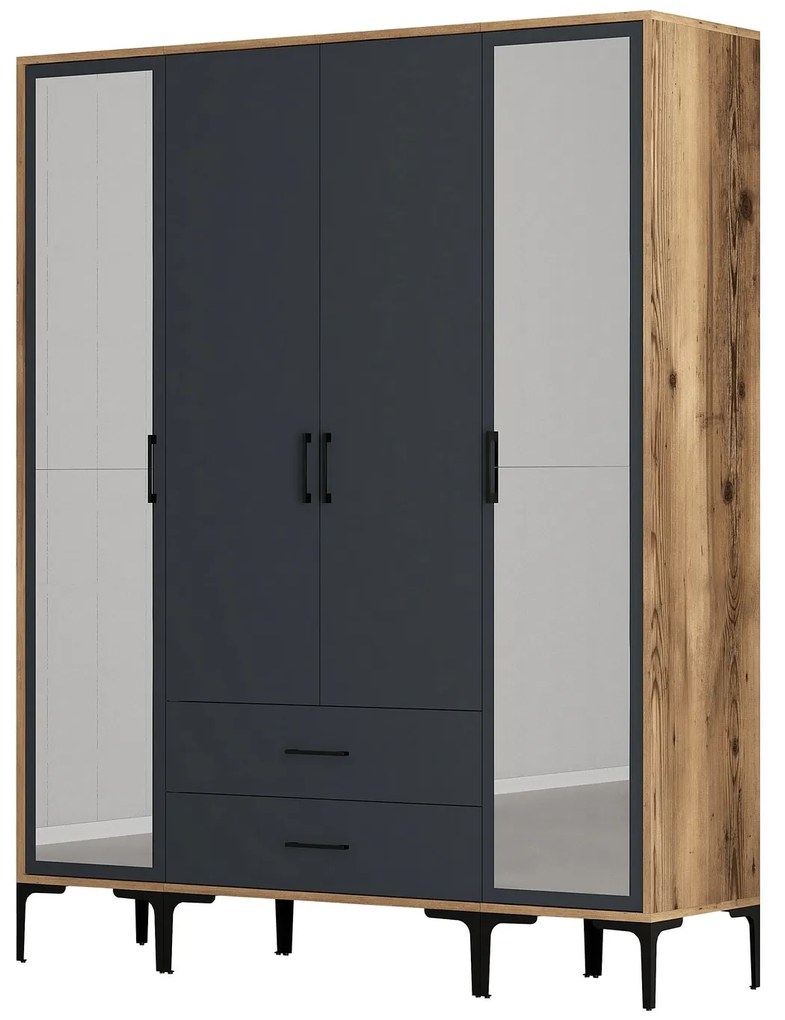 Dulap de haine Kiara RTR (Nuc + antracit). 1088536
