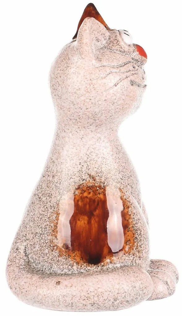 Decorațiune de grădină pentru gard Pisică, 9 x 9 x15 cm, ceramică, 15 cm
