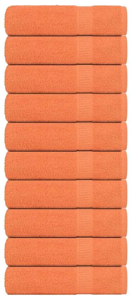 vidaXL Prosoape de mână 10 buc Portocaliu 360 g/m² 100% bumbac
