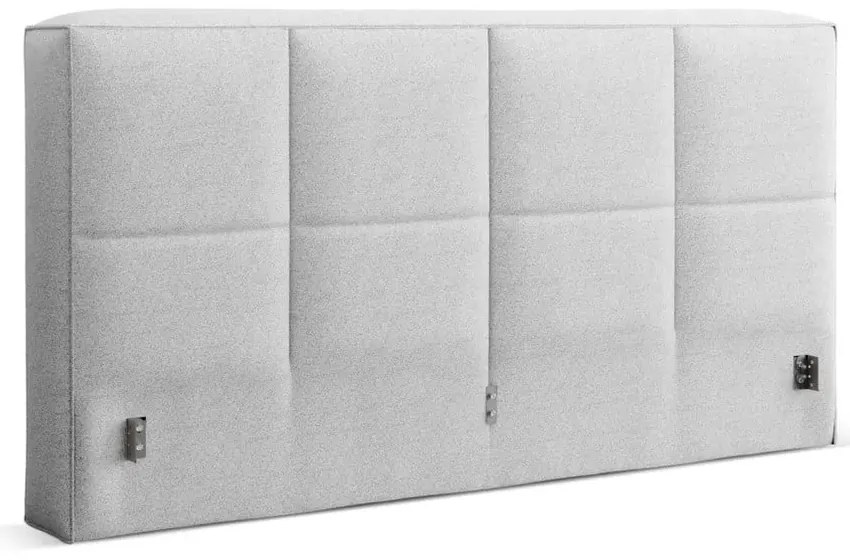 Pat matrimonial gri deschis tapițat cu spațiu de depozitare cu somieră 140x200 cm Simon Darren – Micadoni