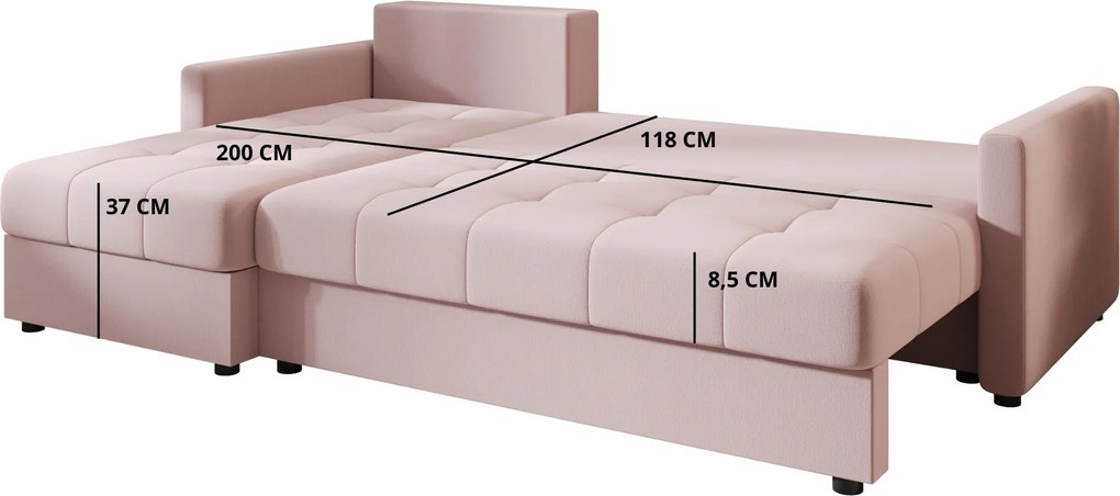 Coltar extensibil de colt VENORIA, bej, reversibil, 220x143 cm + 2 perne GRATUIT