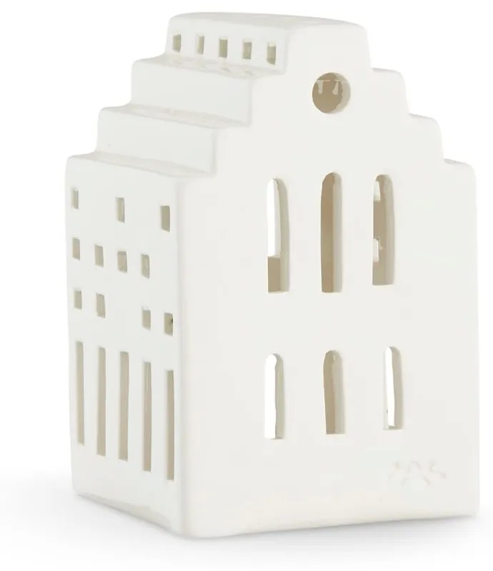 Felinar din ceramică Kähler Design Long Church, înălțime 10 cm, alb