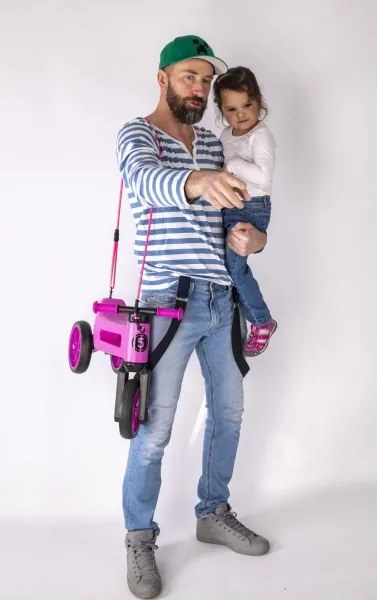 Funny Wheels RIDER SUPER SPORT - Bicicletă fără pedale 2 în 1, roz/negru