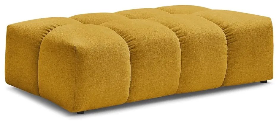 Taburet galben muștar cu tapițerie din chenille Everest – Bobochic Paris