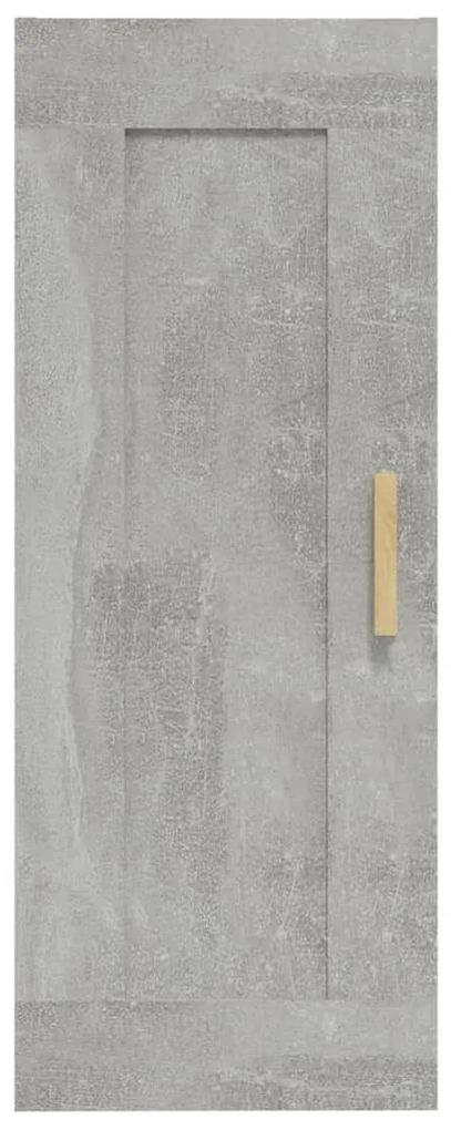 Dulap de perete, gri beton, 35x34x90 cm, lemn compozit Gri beton