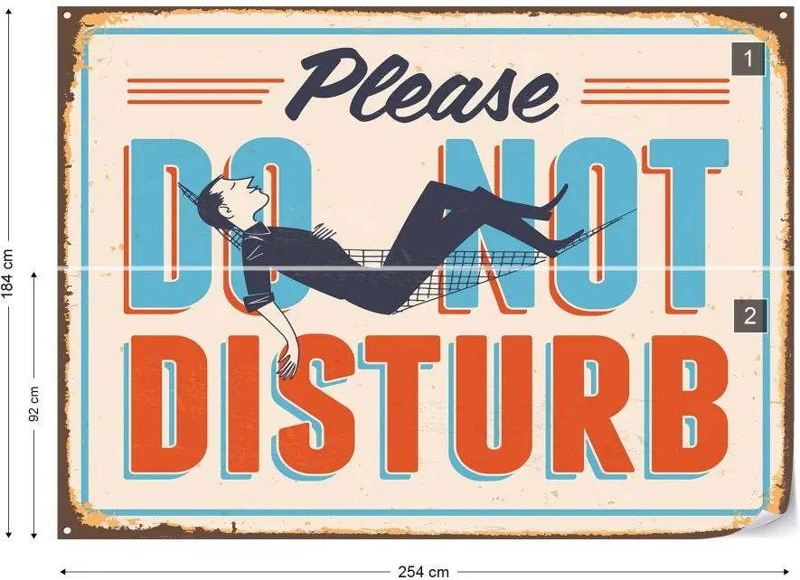 Fototapet GLIX - Retro Sign "Do Not Disturb" + adeziv GRATUIT Tapet nețesute - 254x184 cm
