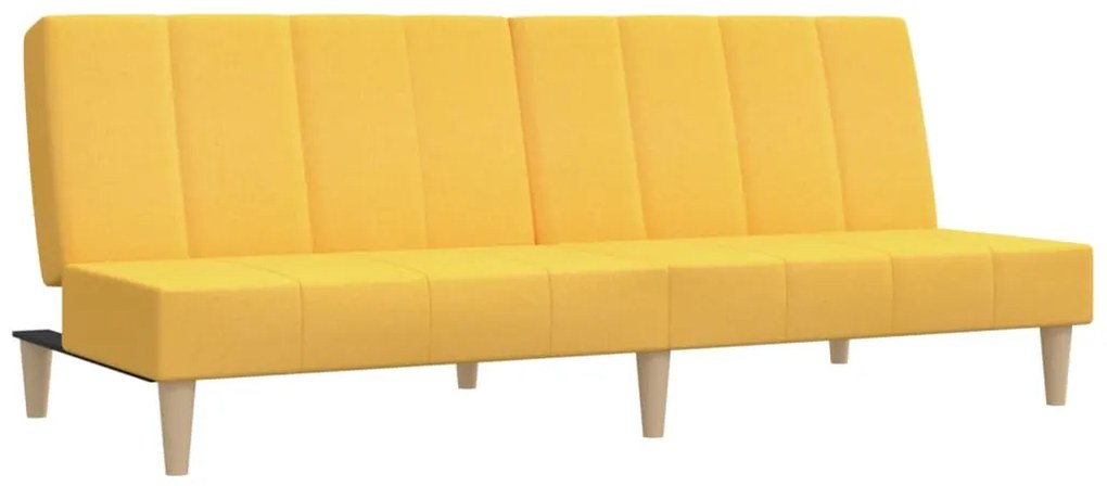 337554 vidaXL Canapea extensibilă cu 2 locuri, galben, textil