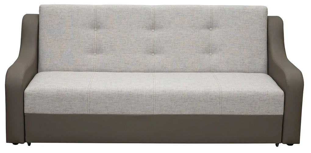 Canapea VALY extensibila, 3 locuri, cu lada depozitare, maro + gri deschis, 215x90x95 cm