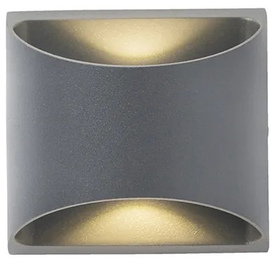 Lampă de perete modernă pentru exterior gri închis cu LED 2 lumini IP54 - Mal