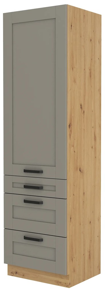 Dulap de bucătărie pentru alimente Lucid 60 DKS 210 3S 1F (Stejar artisan + claygrey). 1045511