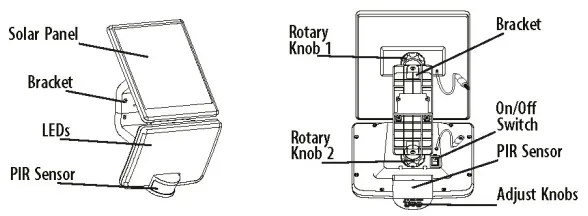 Aplică LED solară cu senzor LED/12W/3,7V 4000 mAh IP54