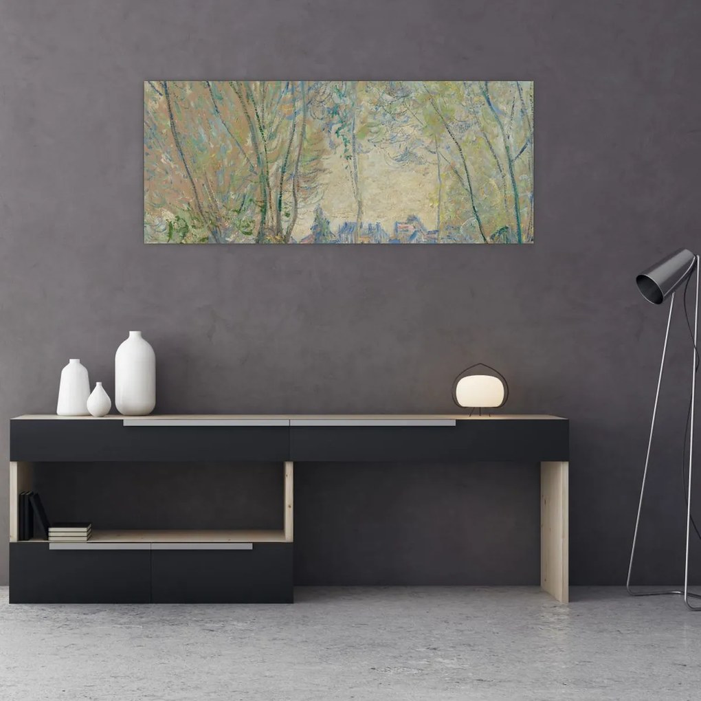 Tablou - Claude Monet, Woman Seated under the Willows, reproducere (120x50 cm)