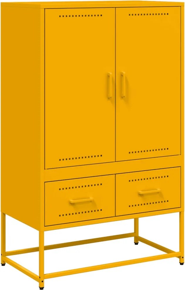 vidaXL Dulap înalt, galben muștar, 68x39x111,5 cm, oțel