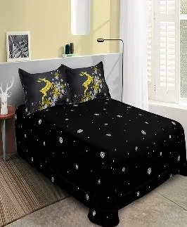 Lenjerie de pat 2 persoane, bumbac finet, 6 piese, 2 fete, Craciun SPAC2333